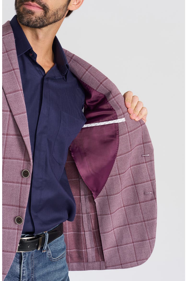 Windowpane Sport Coat, Alternate, color, LAVENDER