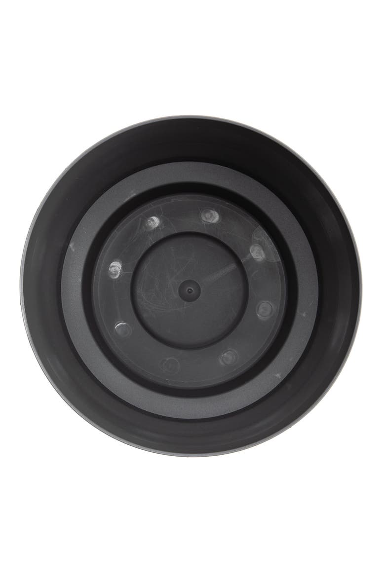 10" Hopson Round Planter with Black Metal Stand, Charcoal, Alternate, color, Gray