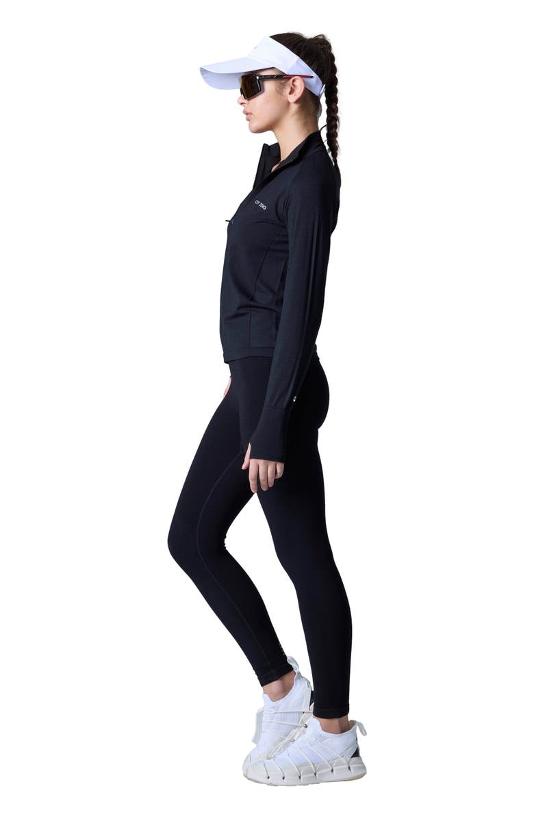 COZY ZERO Tech Merino Classic Fit Half Zip Long Sleeve Base Layer, Alternate, color, Black