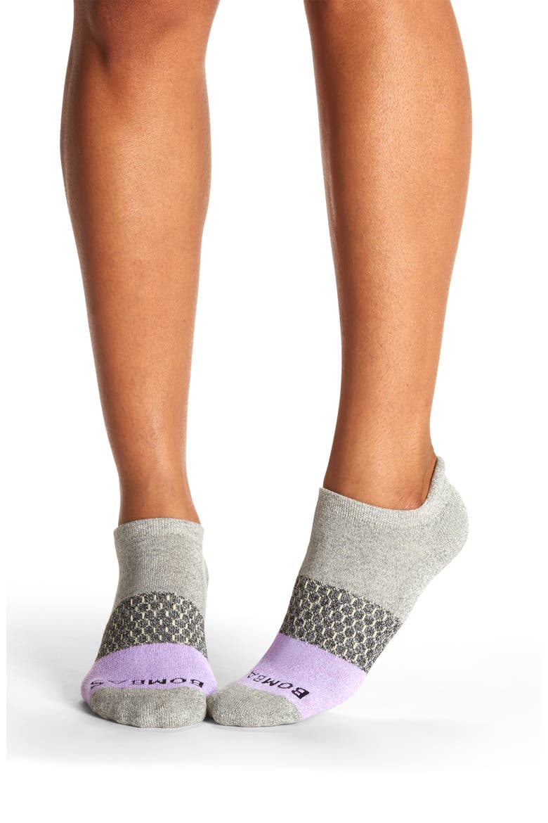 Marl Colorblock Ankle Socks, Alternate, color, GREY / LAVENDER