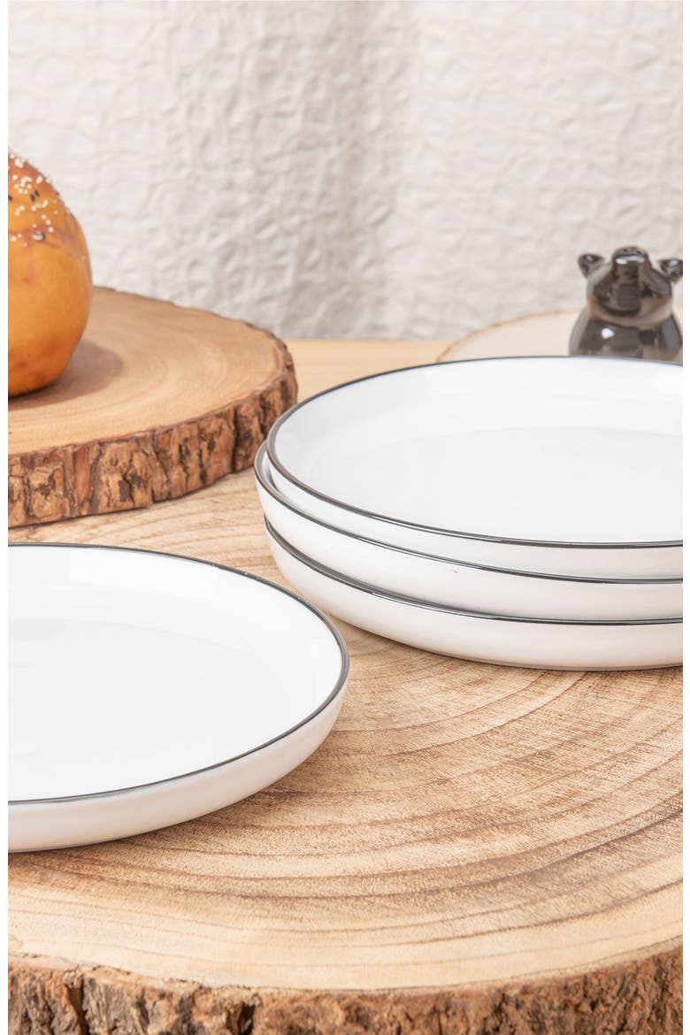 16-Piece Silhouette Dining Set, Alternate, color, WHITE W/BLACK