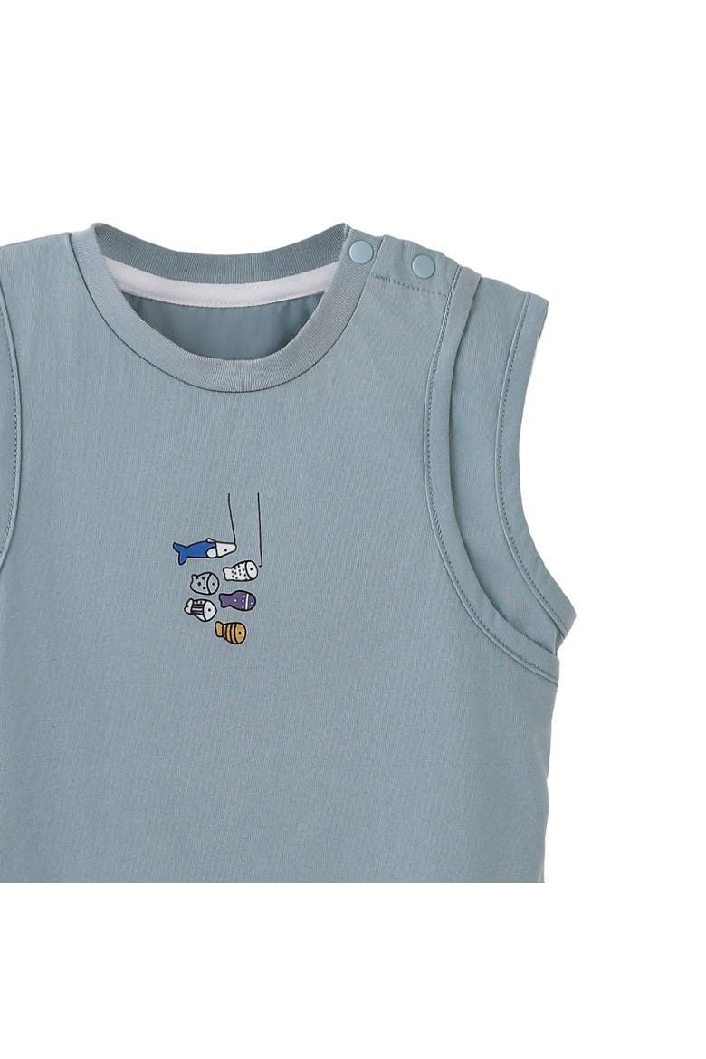Fish Plaid Set, Alternate, color, Blue