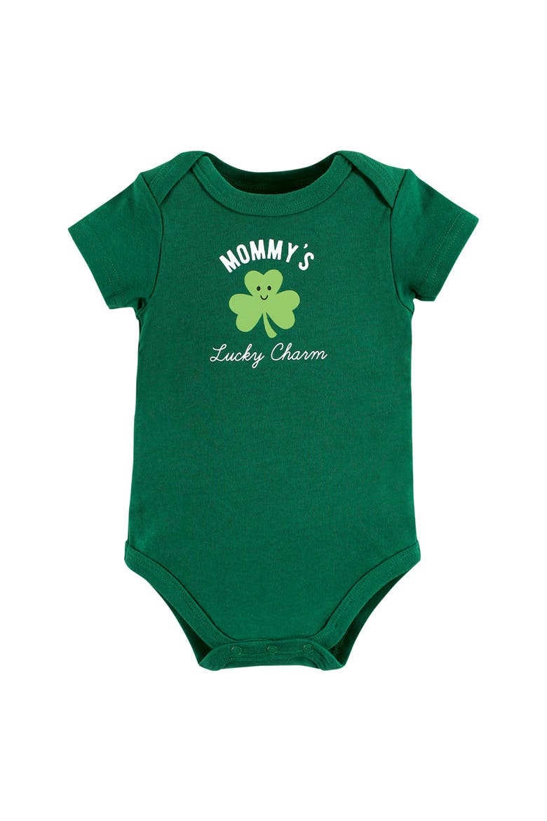 Triple Pack of Essential Cotton One-Piece Rompers, Alternate, color, Lucky Charm