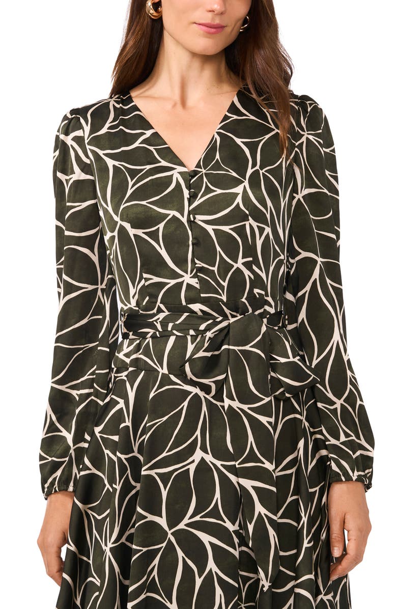 Vince Camuto Floral Long Sleeve Shirtdress, Alternate, color,