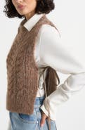 Manière De Voir Danya Wool Cable Knit Vest With Ties