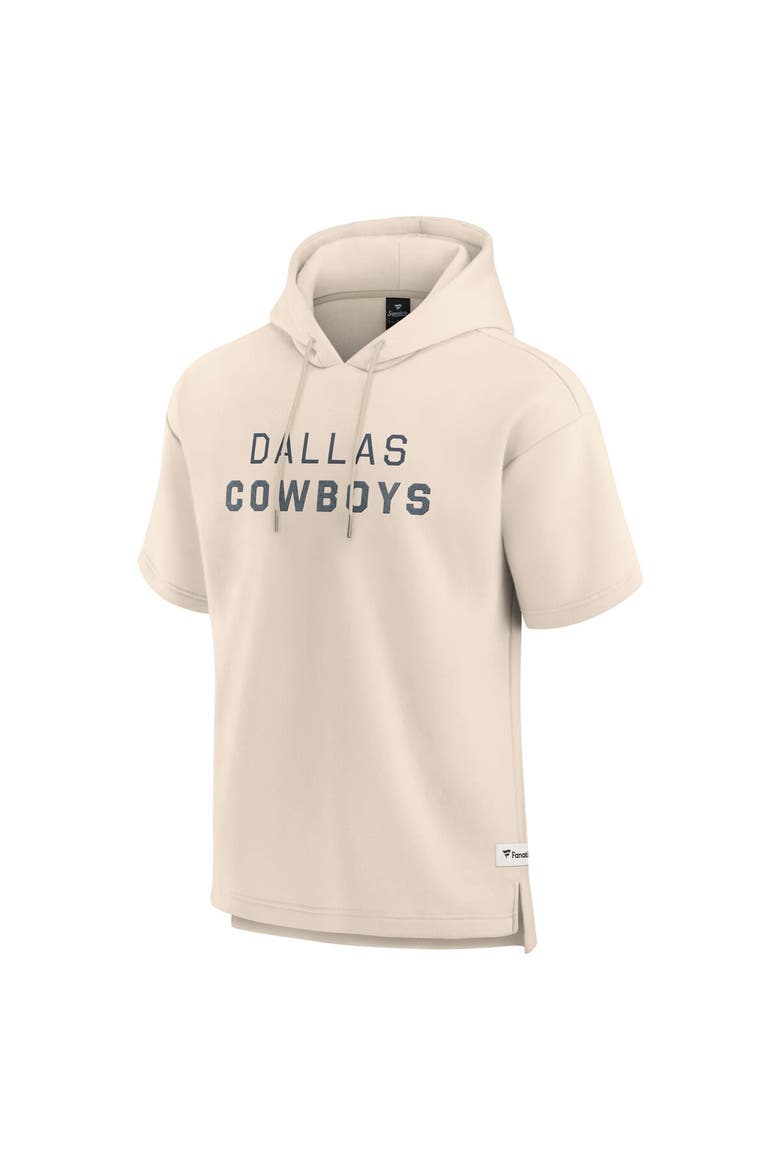 Men's Fanatics Cream Dallas Cowboys Elements Future Ground Lettering Short Sleeve Pullover Hoodie, Alternate, color, Cream