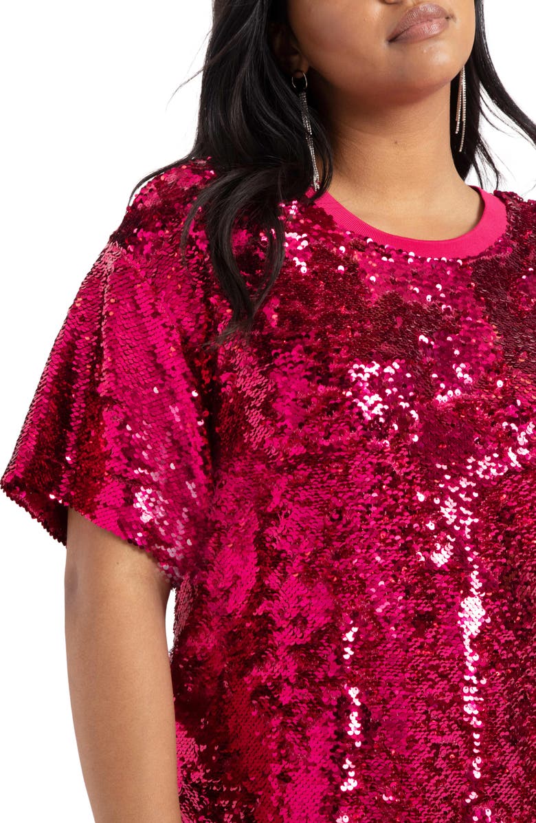 ELOQUII Sequin Cocktail Dress, Alternate, color,