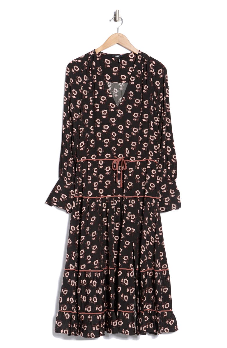 PAIGE Christine Long Sleeve Midi Dress, Main, color, Black/Ecru