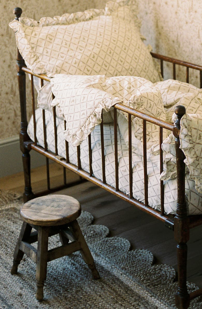 Oilo Print Organic Cotton Crib Sheet, Alternate, color, Eggshell