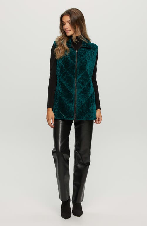 Gorski Reversible Chevron Shearling Lamb Vest In Green
