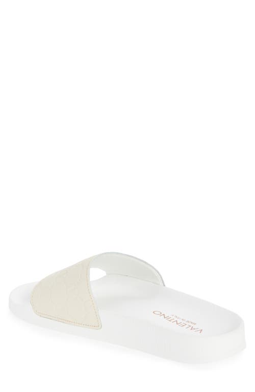 Valentino By Mario Valentino Eros Monogram Slide Sandal In Beige