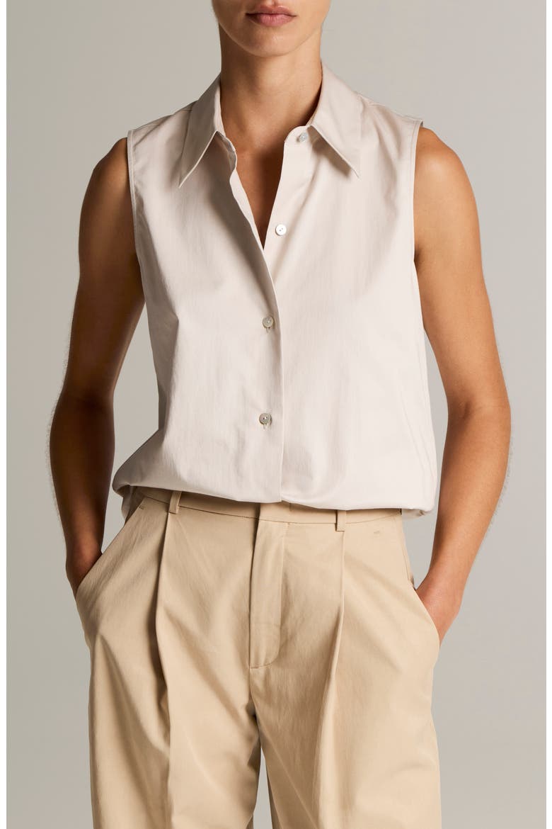 Sleeveless Button-Up Shirt, Main, color, OYSTER