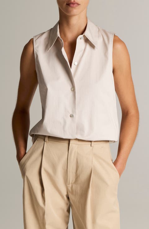 Sleeveless Button-Up Shirt