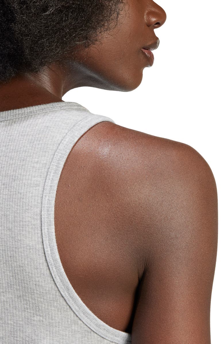 adidas Originals Essentials Lifestyle Rib Crop Tank Top, Alternate, color, Mgreyh