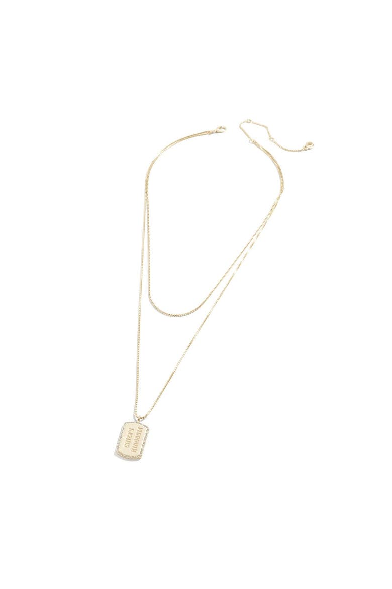 x Baublebar Kansas City Chiefs Gold Dog Tag Necklace, Alternate, color, Gold