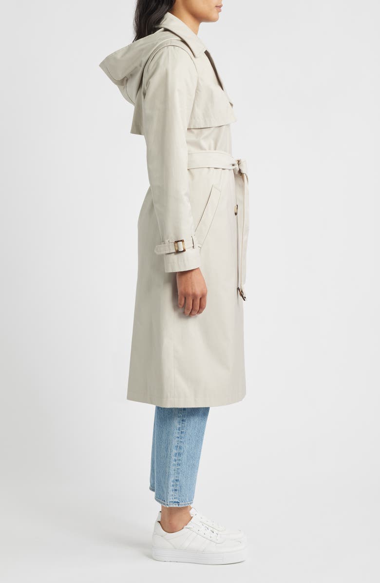 Sam Edelman Double Breasted Belted Trench Coat, Alternate, color, Khaki