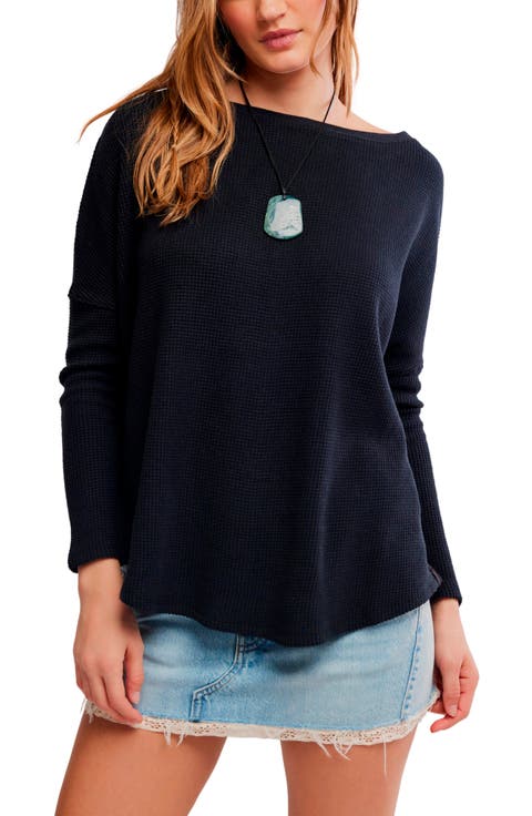 Latte Blue Oversize Thermal Top