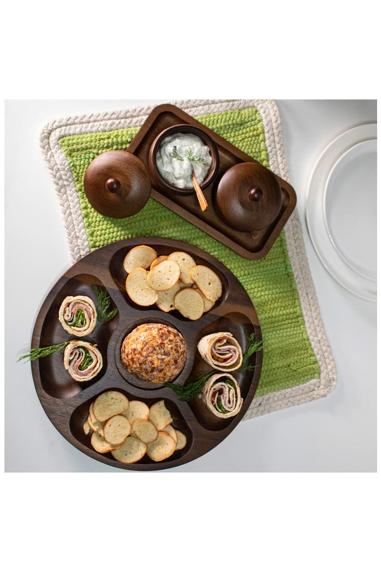 INTERNATIONAL Acacia Wooden Serving Tray, Alternate, color, BROWN