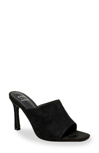 Chase & Chloe Chase And Chloe Open Toe Mule In Black