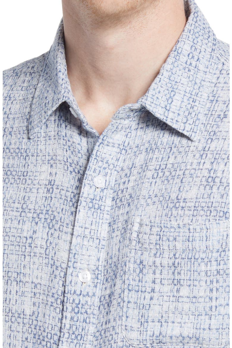 Freshwater Short Sleeve Button-Up Shirt, Alternate, color, BLUE MULTI