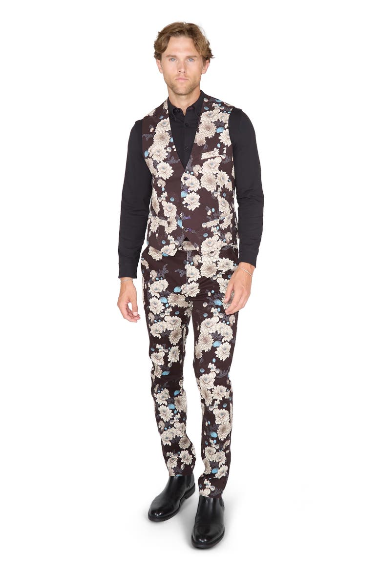 Wilbur Waistcoat Vest, Alternate, color, Serious Floral Black