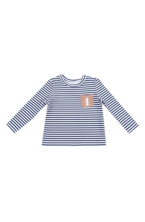 Angel Dear Babies'  Stripes W/ Football In Blue