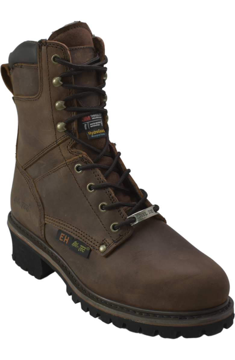 AdTec 9" Steel Toe Super Logger Boots, Main, color, Crazy Horse