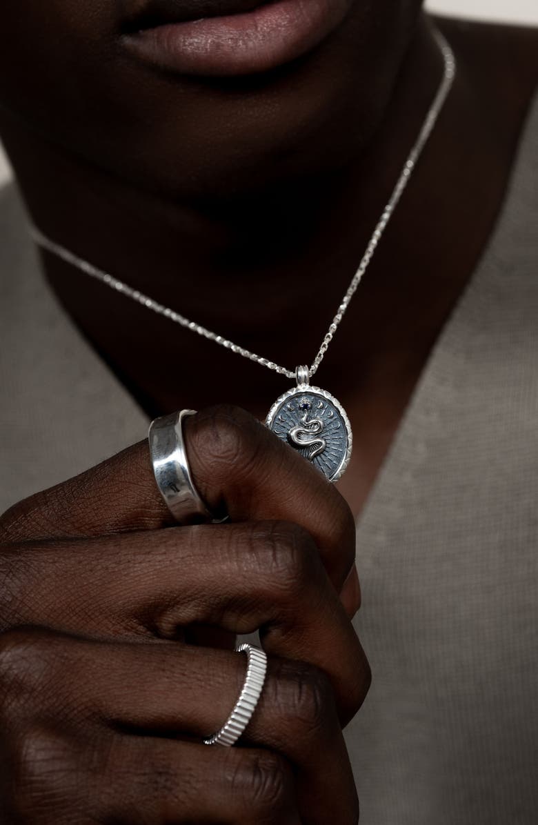 Dower 
Hall Men
s Snake Talisman Necklace, Alternate, color, Sterling Silver