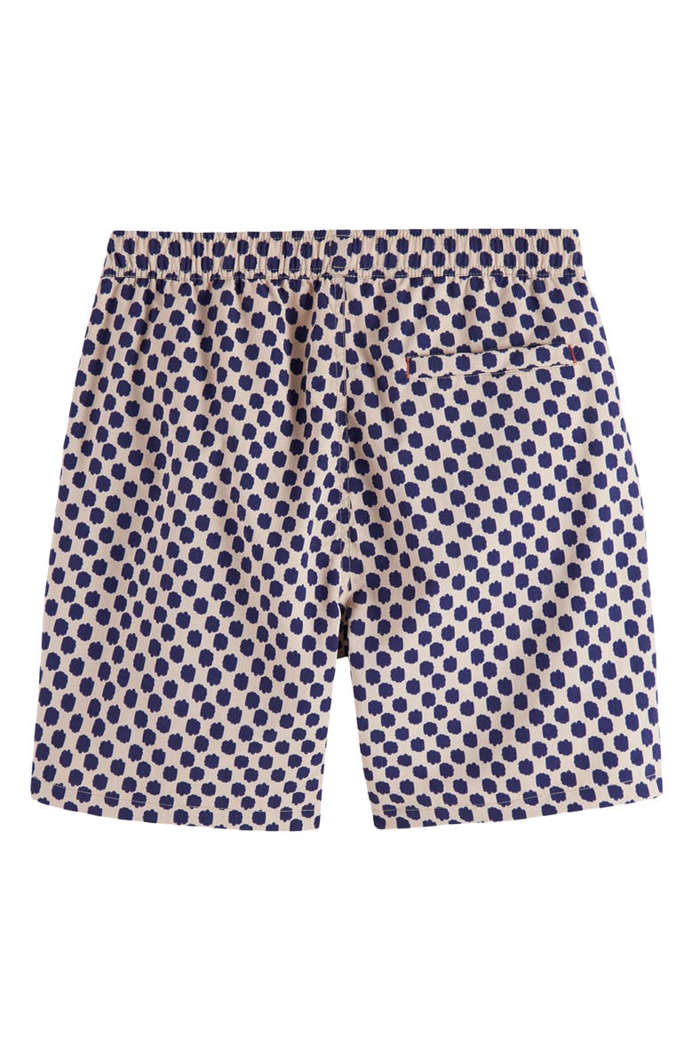 Scotch & Soda Print Mid Length Swim Trunks, Alternate, color,