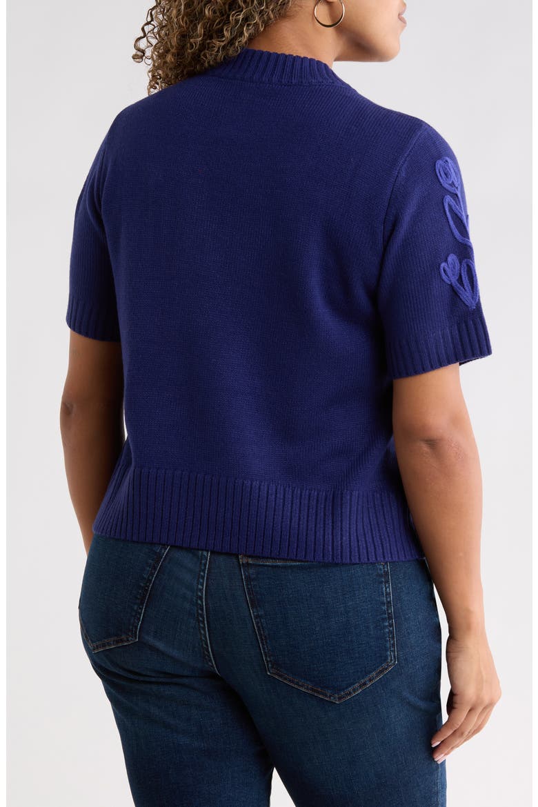 Winsley Floral Embroidered Sweater, Alternate, color, NAVY