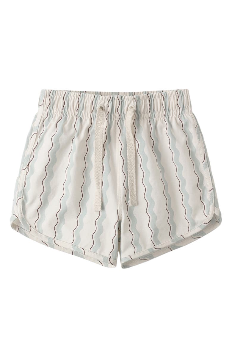 Rylee + Cru Wave Stripe Swim Trunks, Alternate, color, Natural