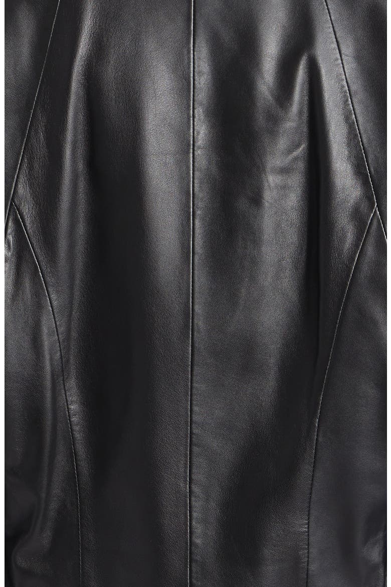 Leather Double Breasted Jacket, Alternate, color, BLACK