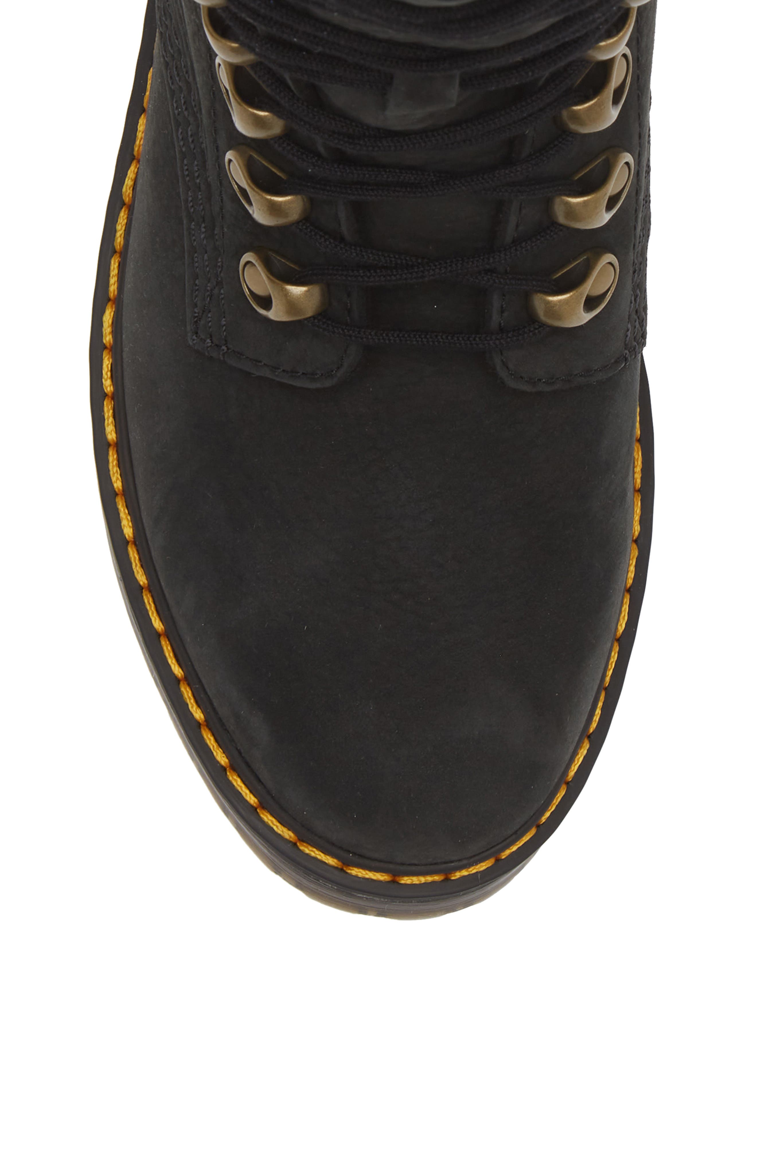 Dr. Martens Leona Combat Boot, Alternate, color, Black