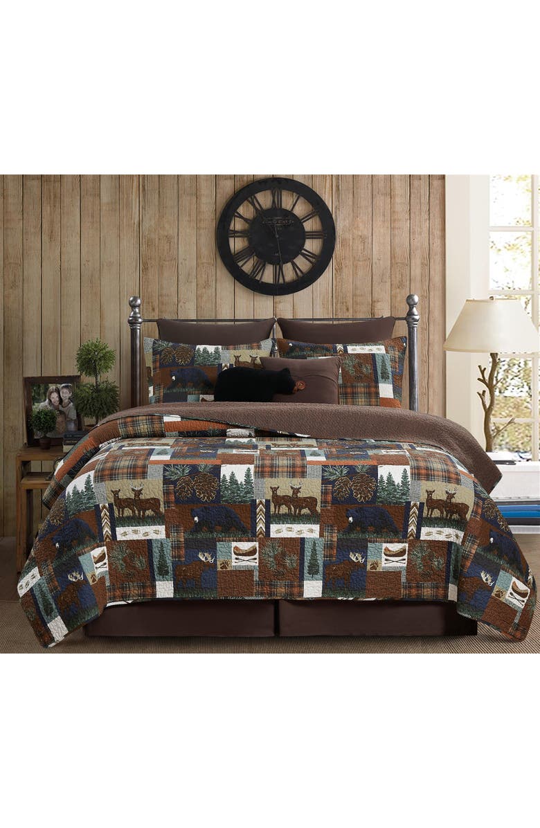 C&F Home Rutherford Breeze Rustic Lodge Cotton Quilt  - Reversible and Machine Washable, Alternate, color, Blue