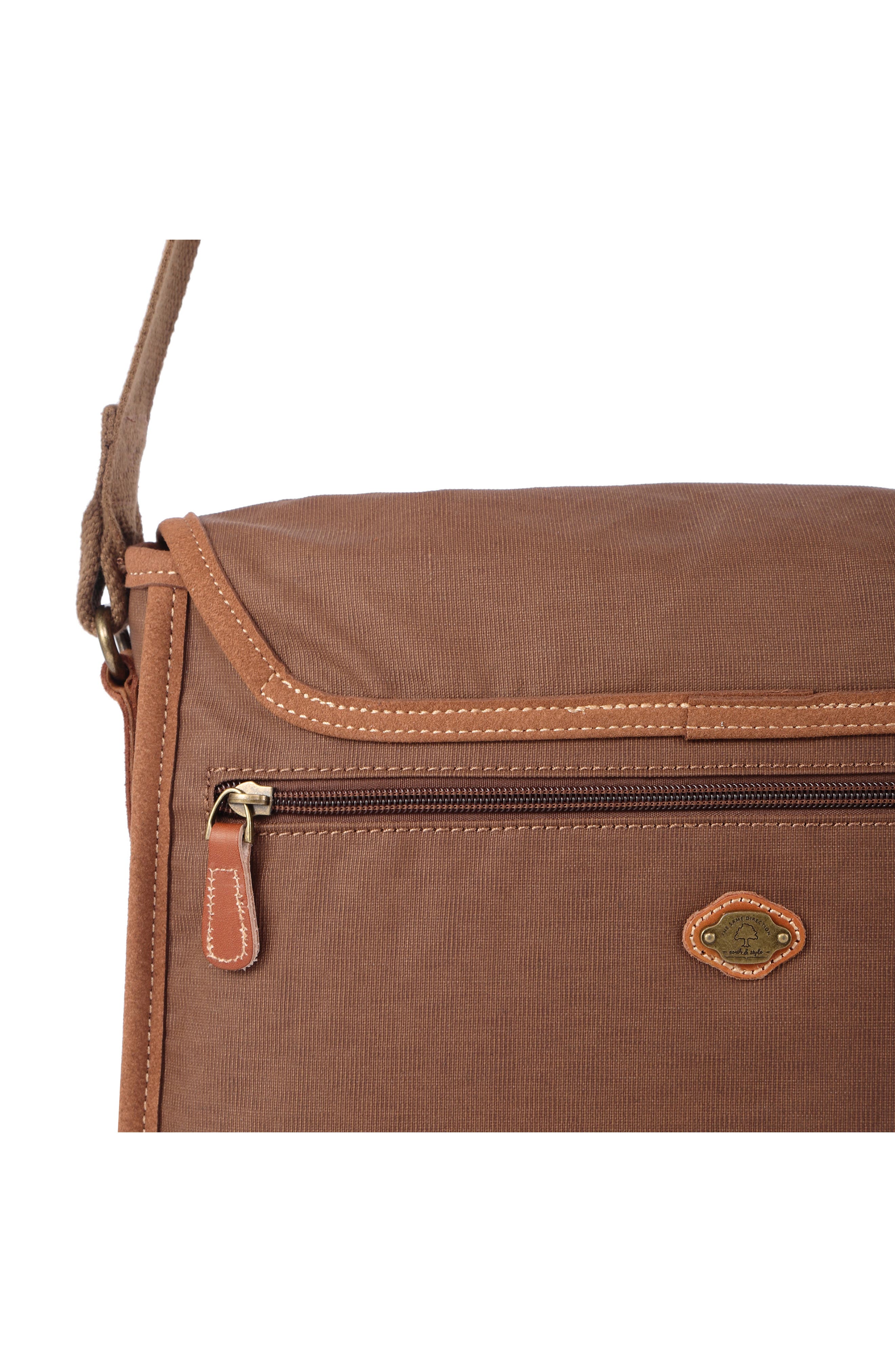 THE SAME DIRECTION Dolphin Studded Messenger Bag, Alternate, color, Coffee