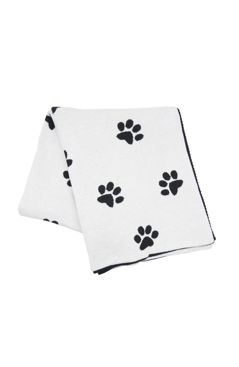 C&F Home Paw Accent Throw Blanket, Alternate, color, Black