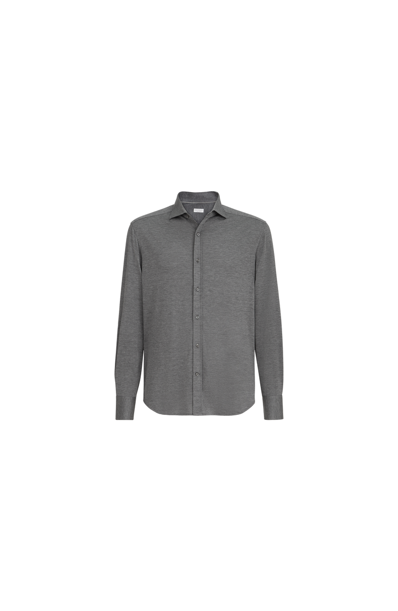 Brunello Cucinelli Lightweight jersey shirt, Main, color, Dark Grey