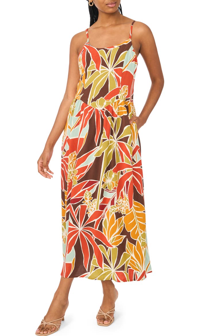 Drop Waist Maxi Sundress, Main, color, CANYON SUNSET