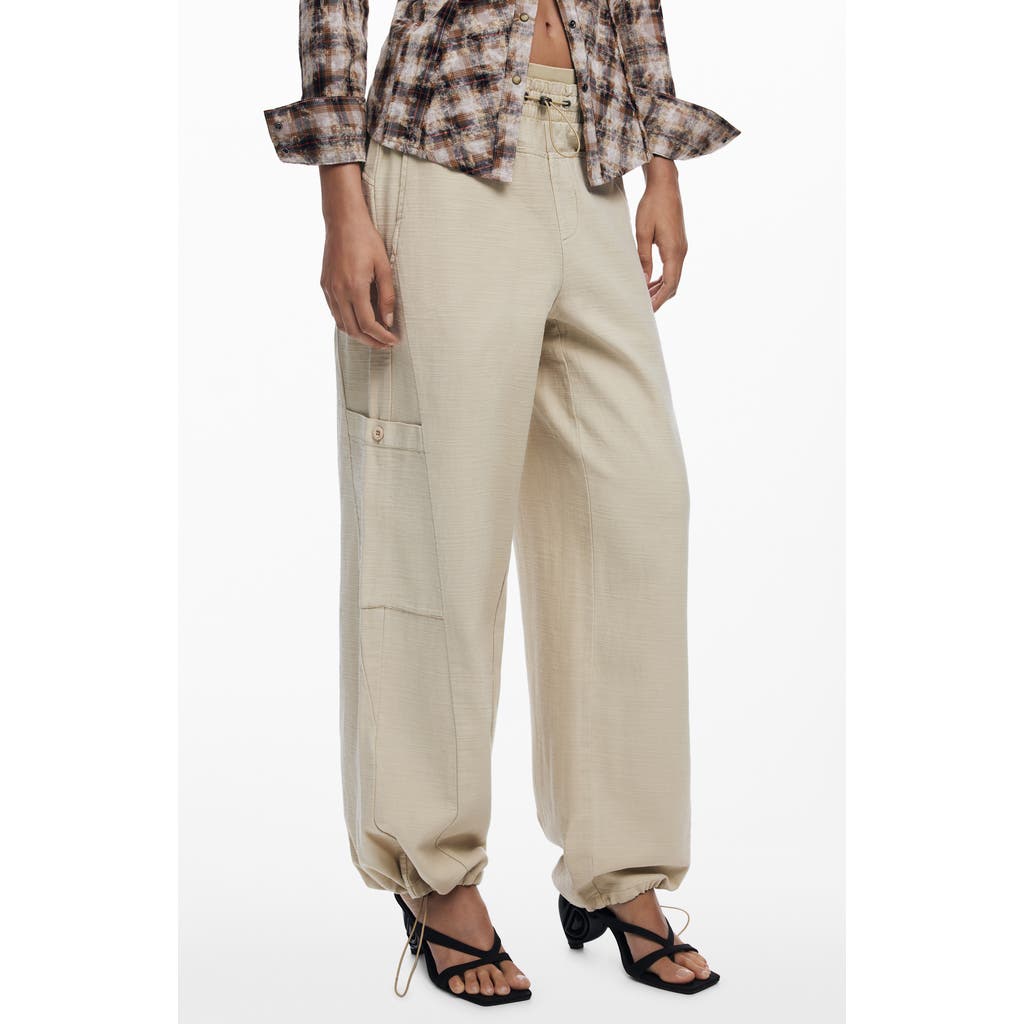 Desigual Cotton Toggle Joggers In Multi