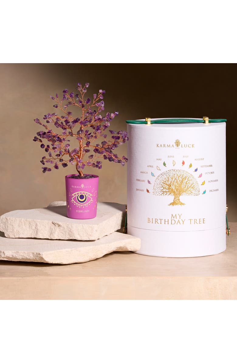 Karma and Luck Amethyst Feng Shui Crystal Tree February Birthstone Compassionate Vibration, Alternate, color, Purple