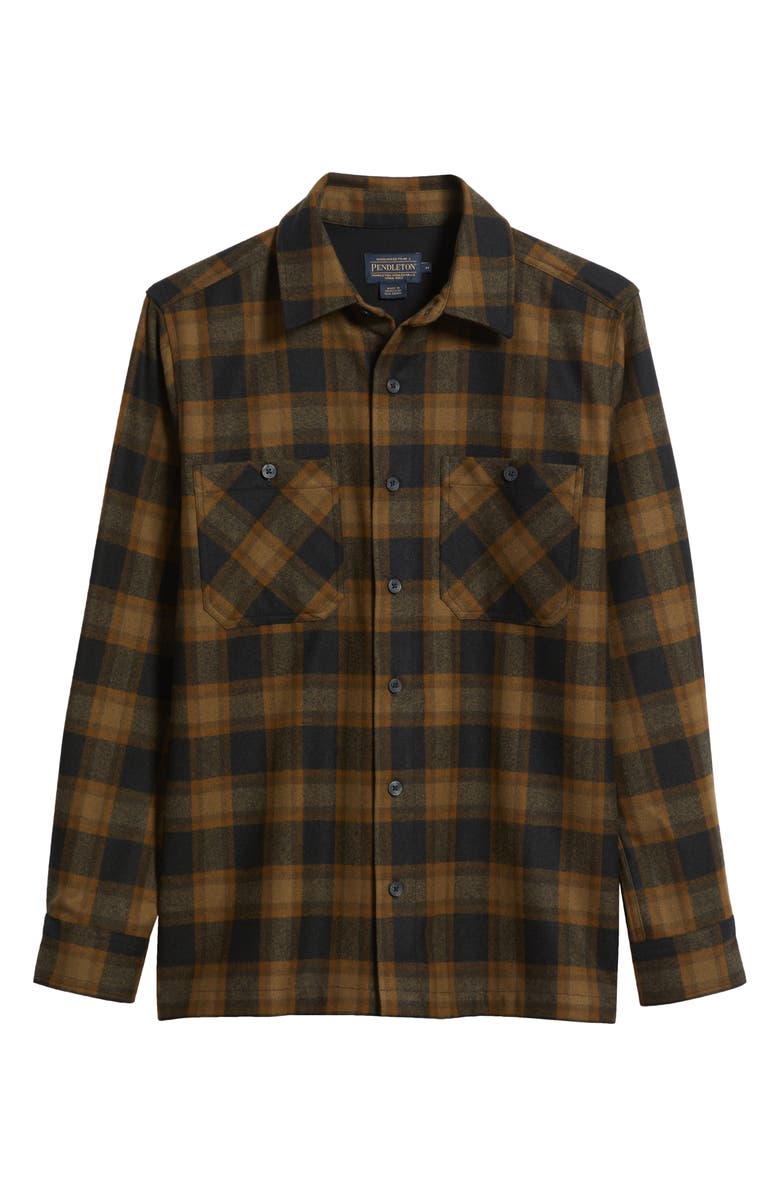 Pendleton Umatilla Wool Button-Up Work Shirt, Alternate, color, Olive/ Black Check
