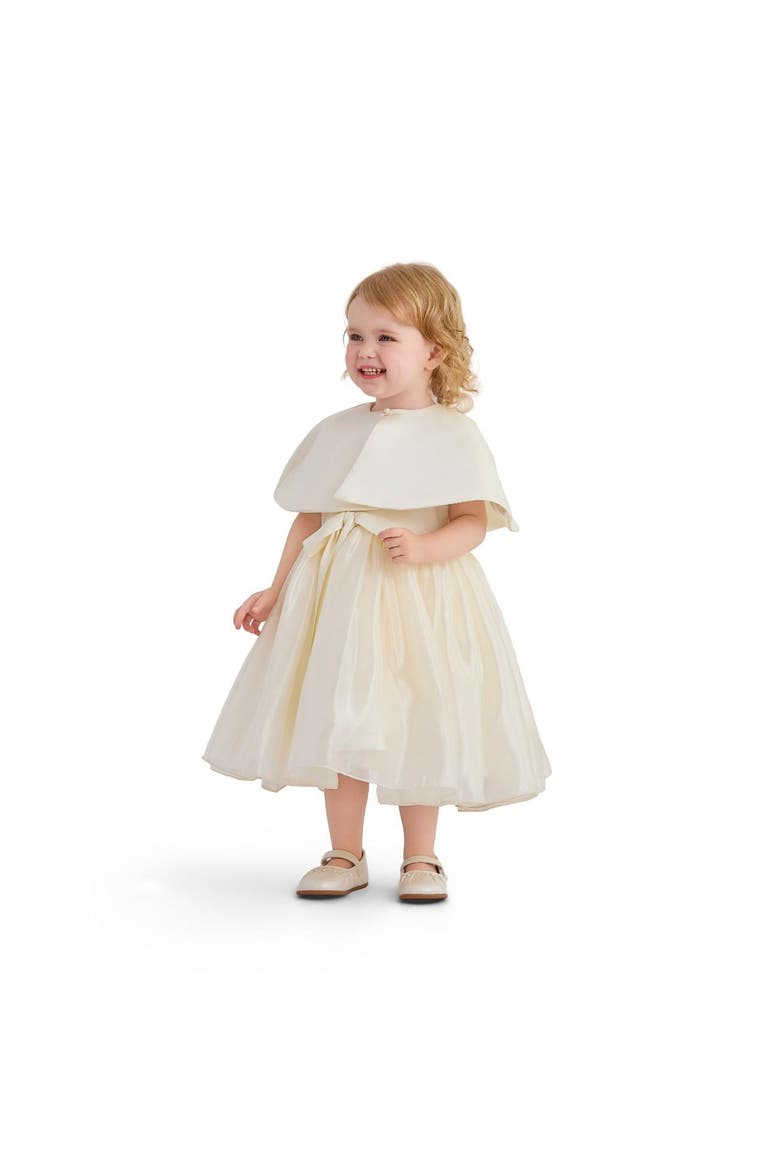 Timeless Cape-Overlay Gown, Alternate, color, Beige