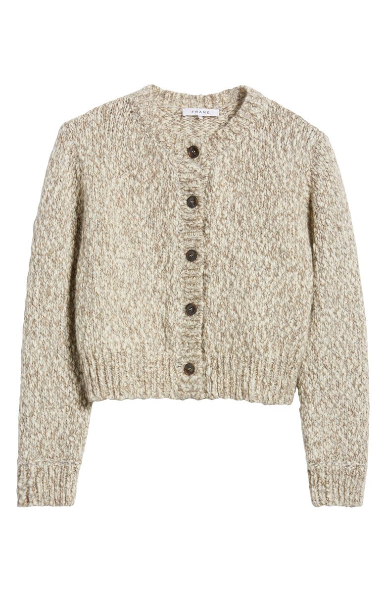 FRAME Marl Wool Blend Cardigan Sweater, Alternate, color, 
