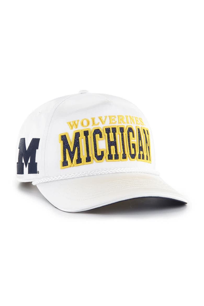 Women's '47 White Michigan Wolverines Outspoken Hitch Adjustable Hat, Main, color, White