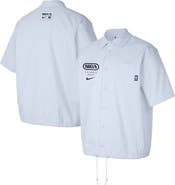 Nike Men's Nike Gray NBA All World Hoops Short Sleeve Button-Up Coaches Top