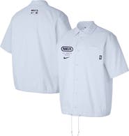 Nike Men's Nike Gray NBA All World Hoops Short Sleeve Button-Up Coaches Top