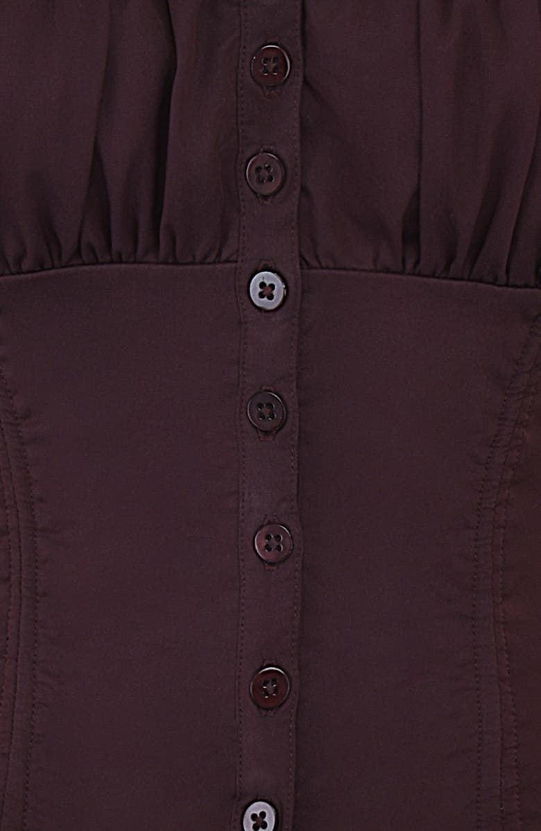 HOUSE OF CB Kitty Puff Sleeve Corset Crop Top, Alternate, color, Rich Brown