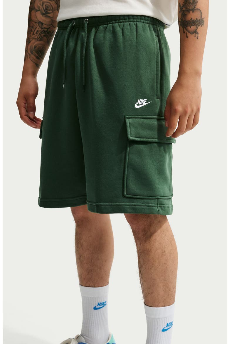 Brushed Fleece Cargo Shorts, Alternate, color, FIR/ FIR/ WHITE