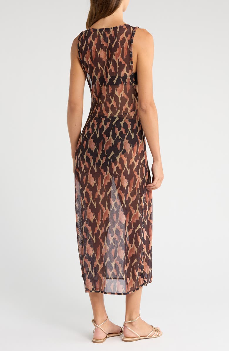 ViX Paula Hermanny Camu Twist Mesh Cover-Up Dress, Alternate, color, Multi Brown
