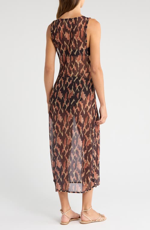 Vix Paula Hermanny Camu Twist Mesh Cover-up Dress In Multi